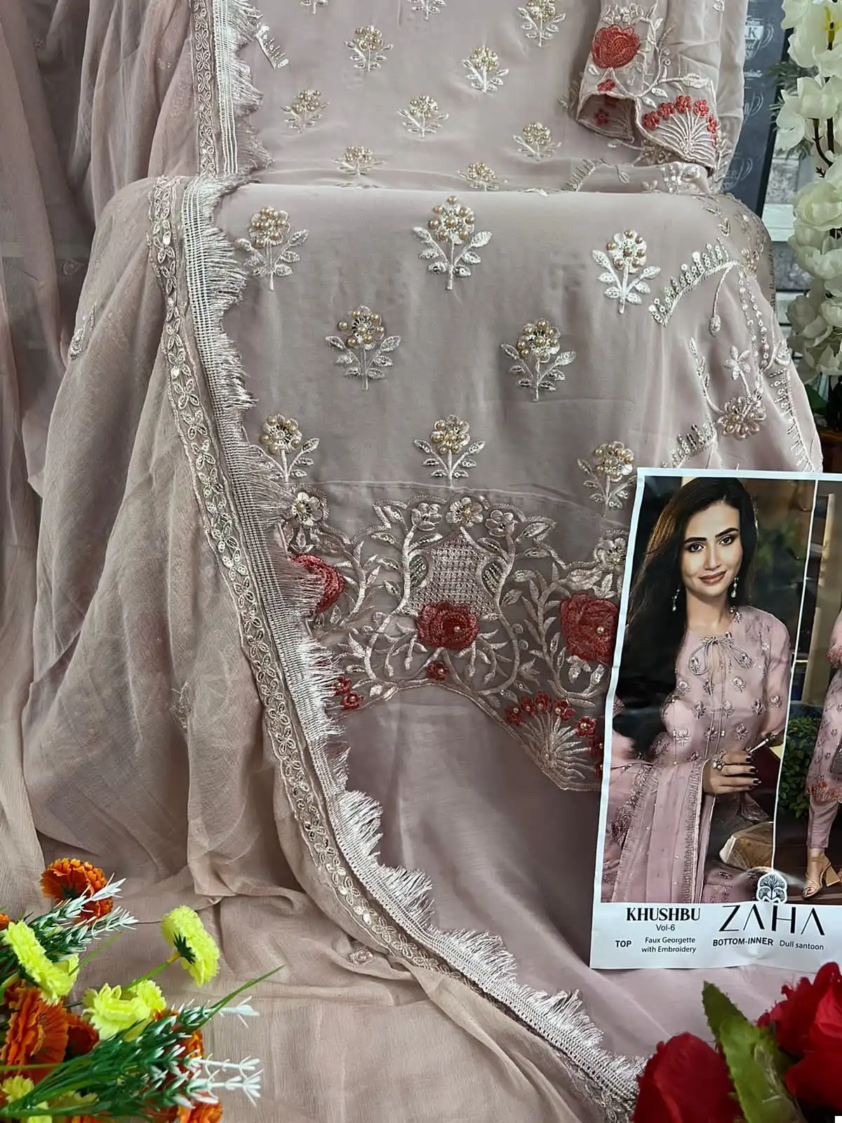 Zaha Khushbu Vol 6 Georgette Wholesale Pakistani Suits Catalog — Wholesale Salwar Suits, MPA wholesale from Surat - Gallery Image 7