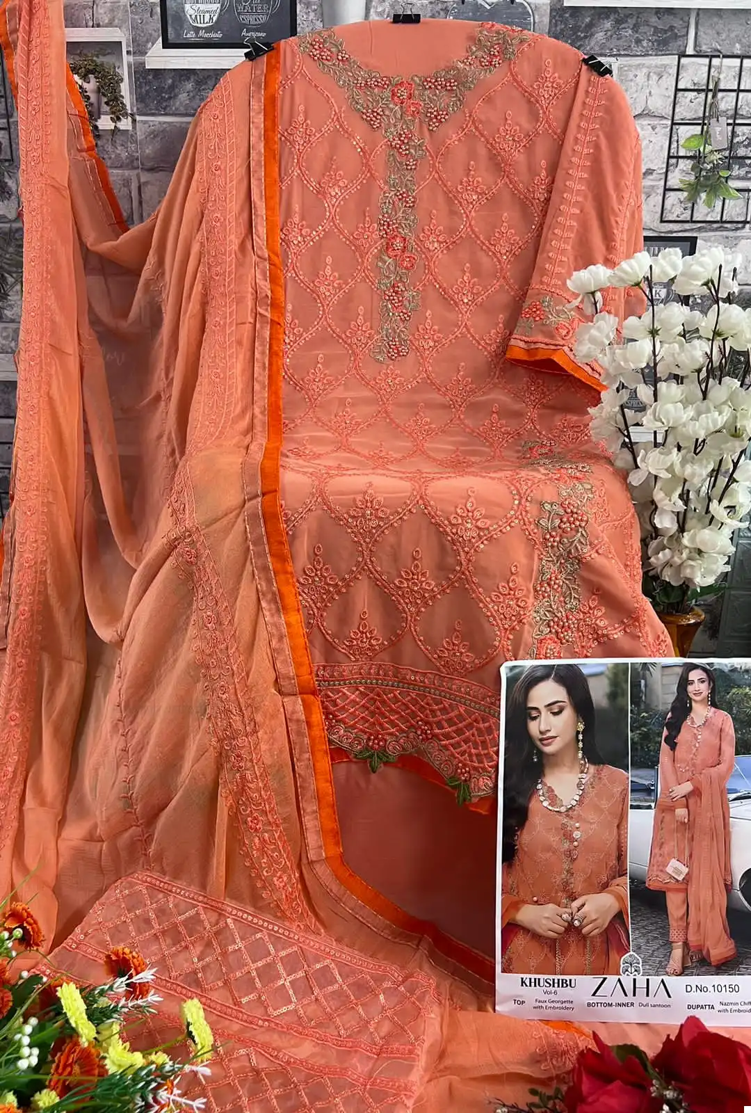 Zaha Khushbu Vol 6 Georgette Wholesale Pakistani Suits Catalog — Wholesale Salwar Suits, MPA wholesale from Surat - Gallery Image 10