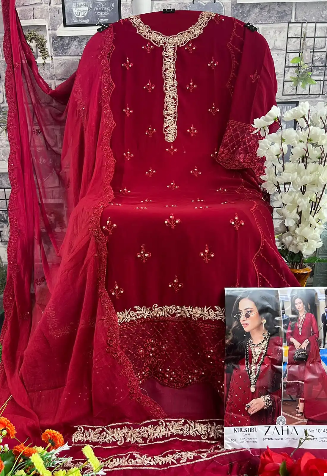 Zaha Khushbu Vol 6 Georgette Wholesale Pakistani Suits Catalog — Wholesale Salwar Suits, MPA wholesale from Surat - Gallery Image 4
