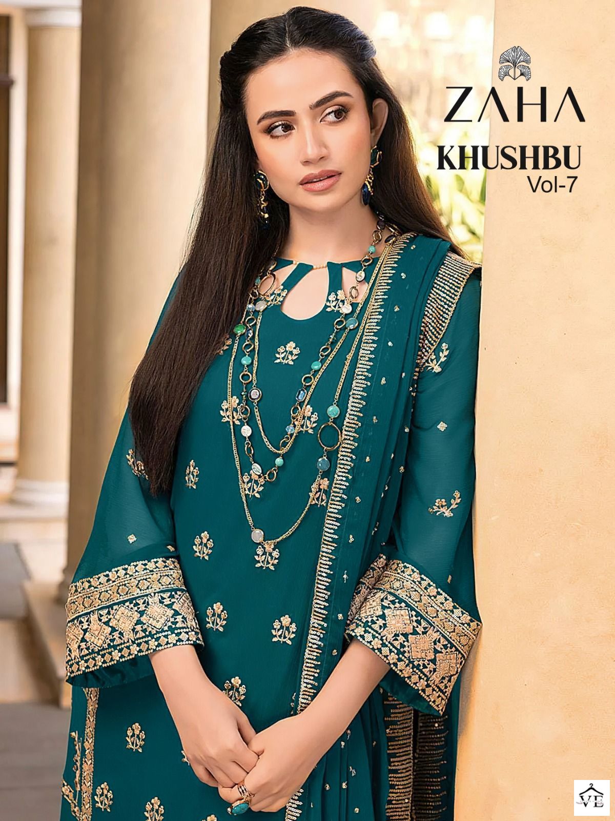 Zaha Khushbu Vol 7 Georgette Wholesale Heavy Embroidered Pakistani Salwar Suit Catalog — Wholesale Salwar Suits, MPA wholesale from Surat — view 1