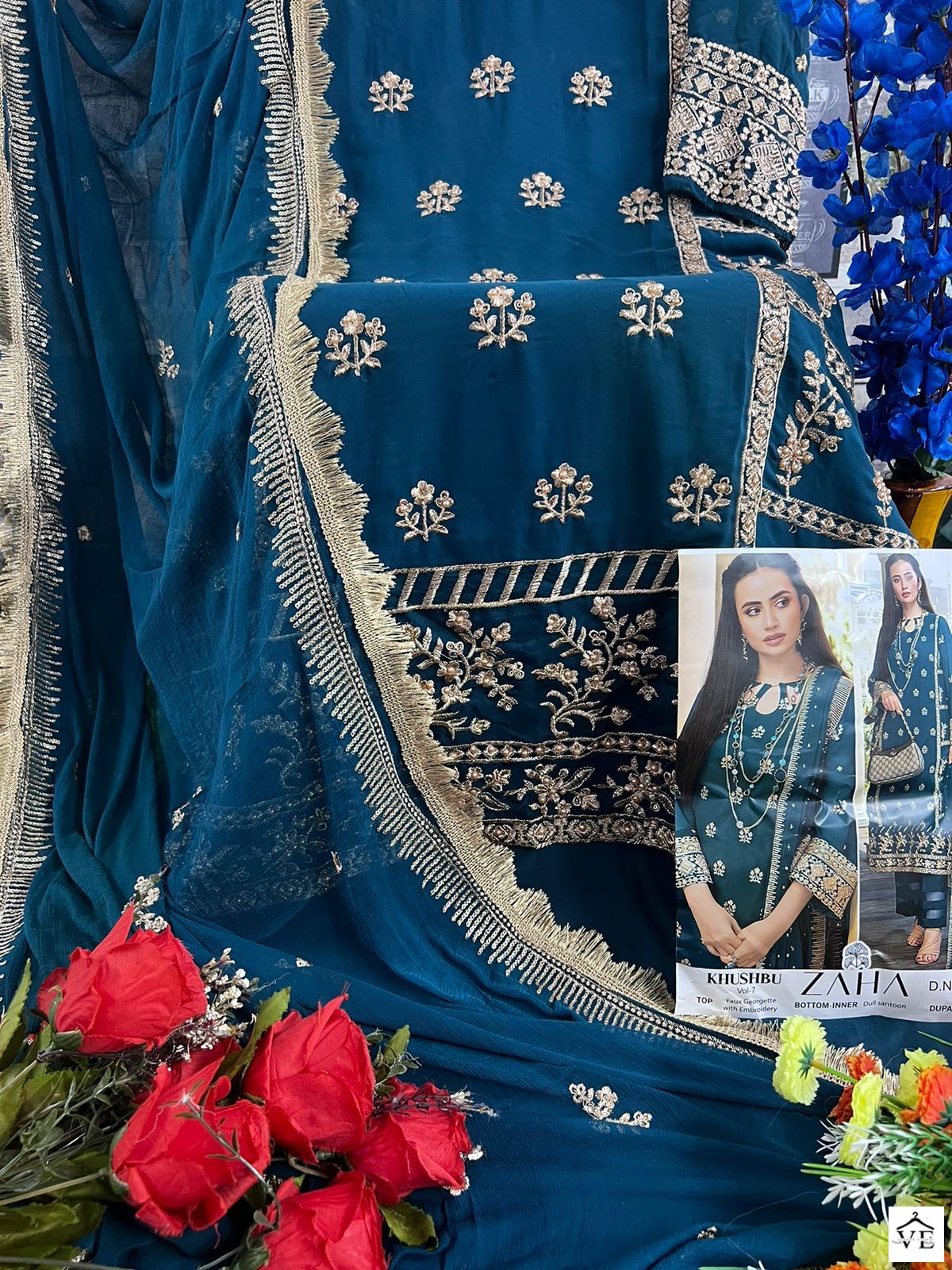 Zaha Khushbu Vol 7 Georgette Wholesale Heavy Embroidered Pakistani Salwar Suit Catalog — Wholesale Salwar Suits, MPA wholesale from Surat - Gallery Image 10