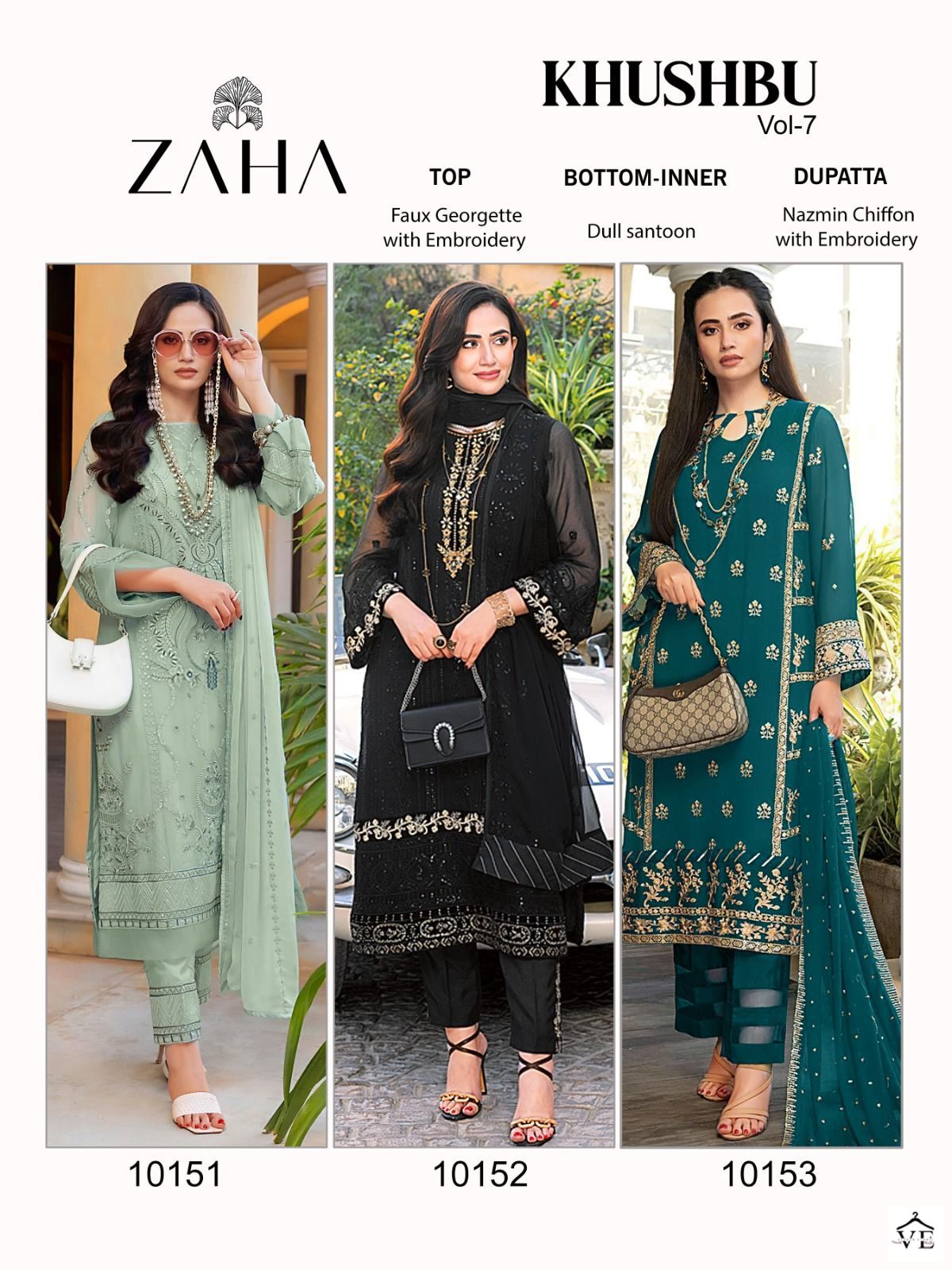 Zaha Khushbu Vol 7 Georgette Wholesale Heavy Embroidered Pakistani Salwar Suit Catalog — Wholesale Salwar Suits, MPA wholesale from Surat — view 11