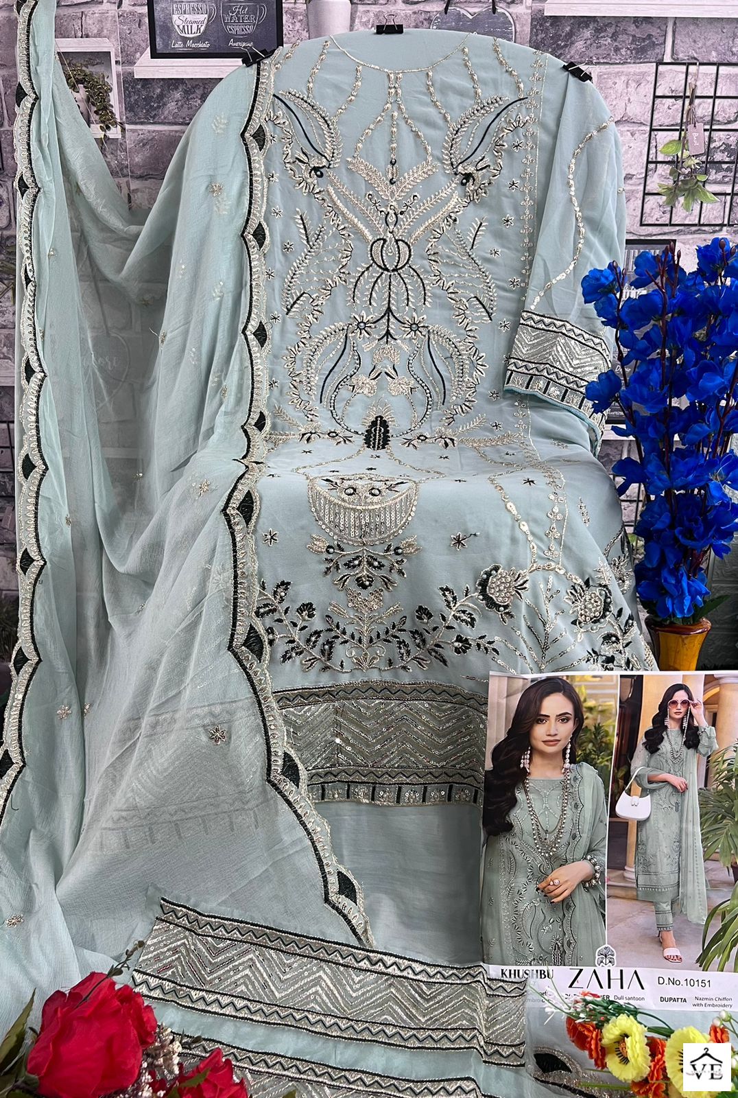 Zaha Khushbu Vol 7 Georgette Wholesale Heavy Embroidered Pakistani Salwar Suit Catalog — Wholesale Salwar Suits, MPA wholesale from Surat - Gallery Image 3