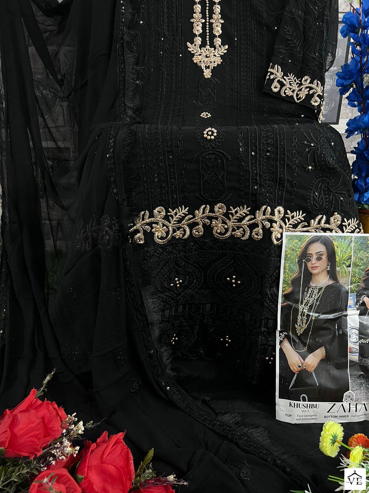 Zaha Khushbu Vol 7 Georgette Wholesale Heavy Embroidered Pakistani Salwar Suit Catalog — Wholesale Salwar Suits, MPA wholesale from Surat - Gallery Image 7
