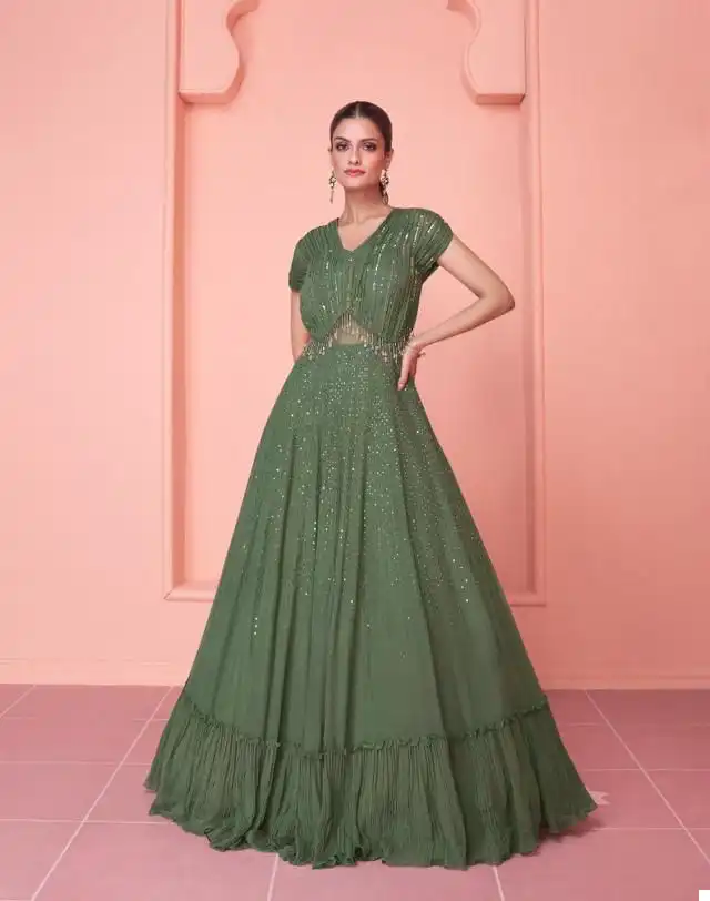Sayuri Kiaraa Chinon Silk / Real Gerogette Wholesale Designer Collection Catalog — Wholesale Salwar Suits, Sayuri Designer wholesale from Surat - Gallery Image 3