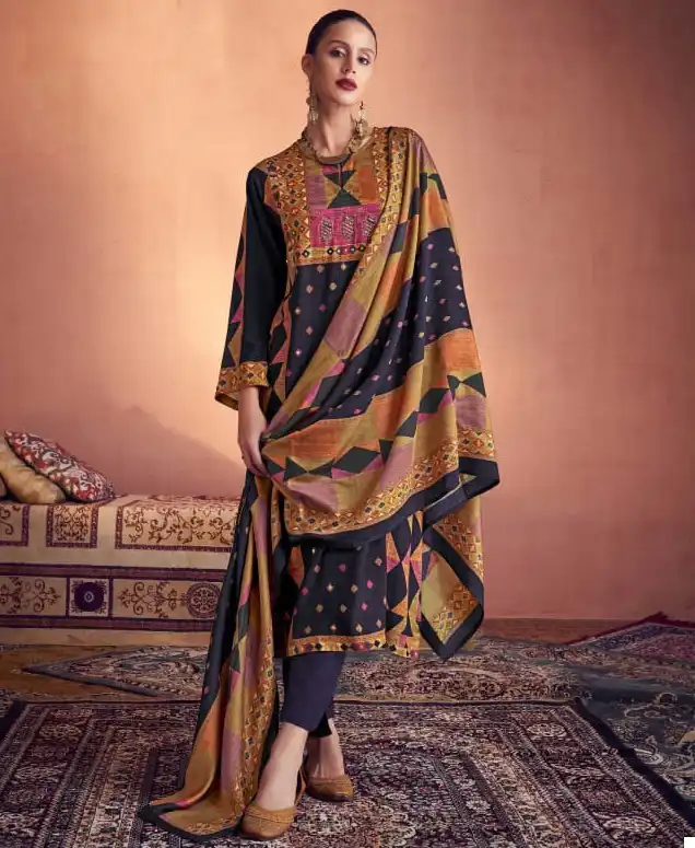 Sarg Kilim Staple Twill Wholesale Designer Salwar Suit Catalog — Wholesale Salwar Suits, MPA wholesale from Surat — view 1