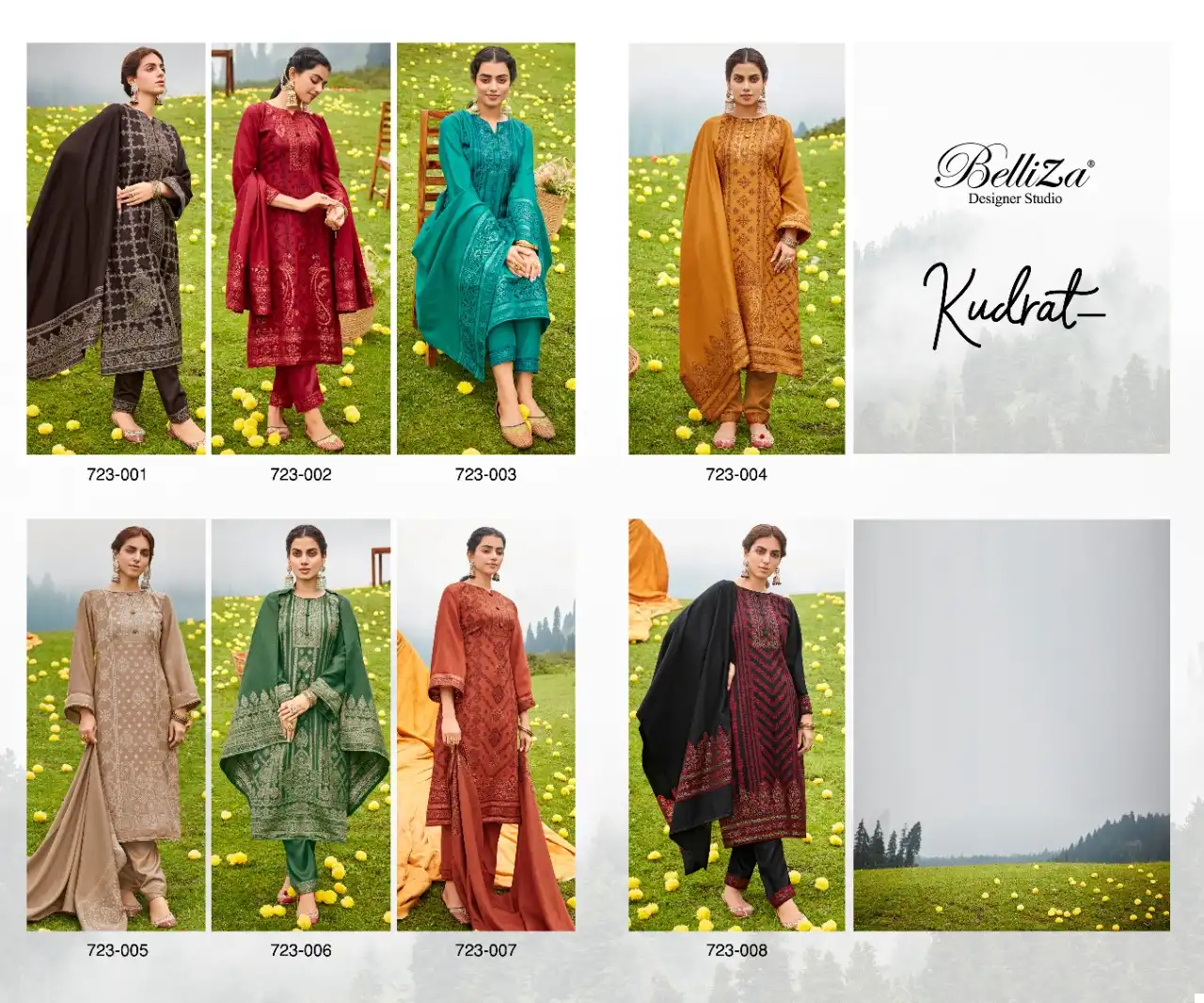 Belliza Designer Kudrat Pashmina Wholesale Fancy Designer Winter Wear Salwar Suit Catalog — Wholesale Salwar Suits, Belliza Designer wholesale from Surat — view 8