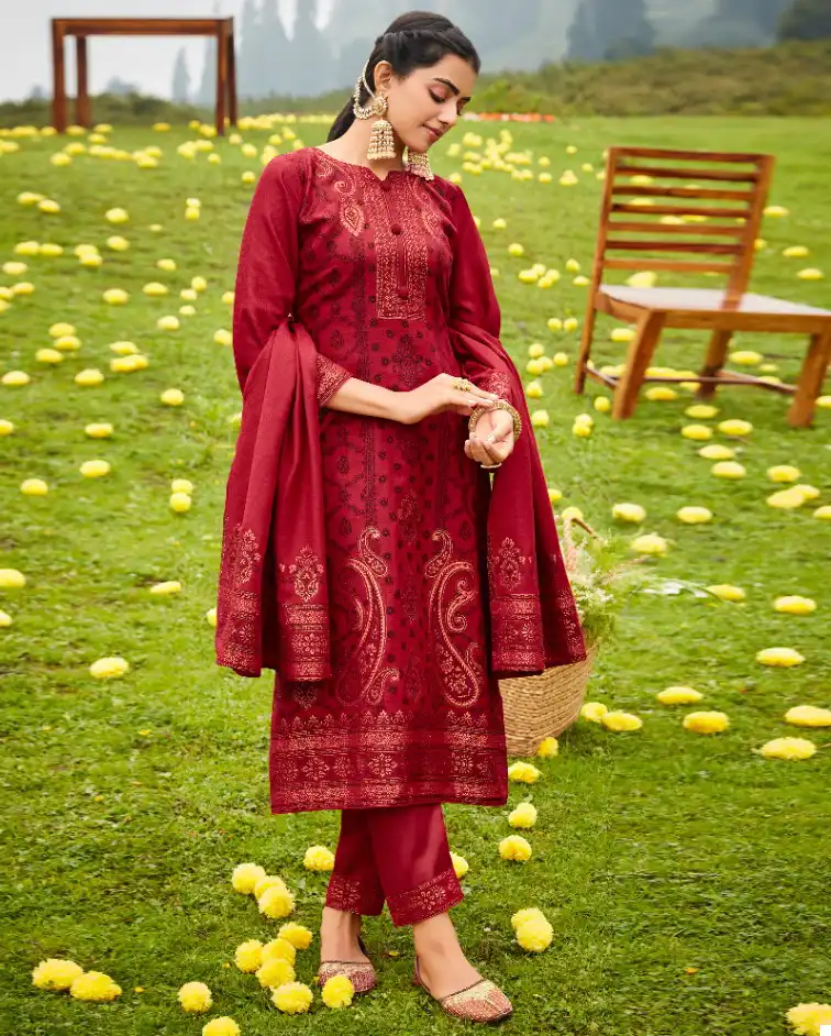 Belliza Designer Kudrat Pashmina Wholesale Fancy Designer Winter Wear Salwar Suit Catalog — Wholesale Salwar Suits, Belliza Designer wholesale from Surat — view 1