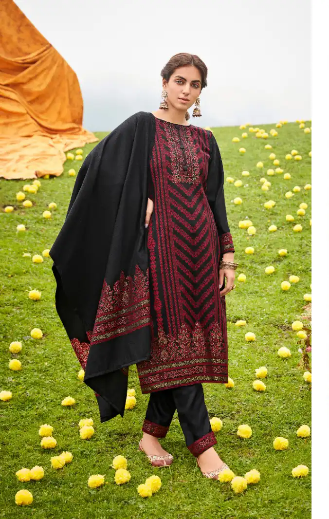 Belliza Designer Kudrat Pashmina Wholesale Fancy Designer Winter Wear Salwar Suit Catalog — Wholesale Salwar Suits, Belliza Designer wholesale from Surat - Gallery Image 4