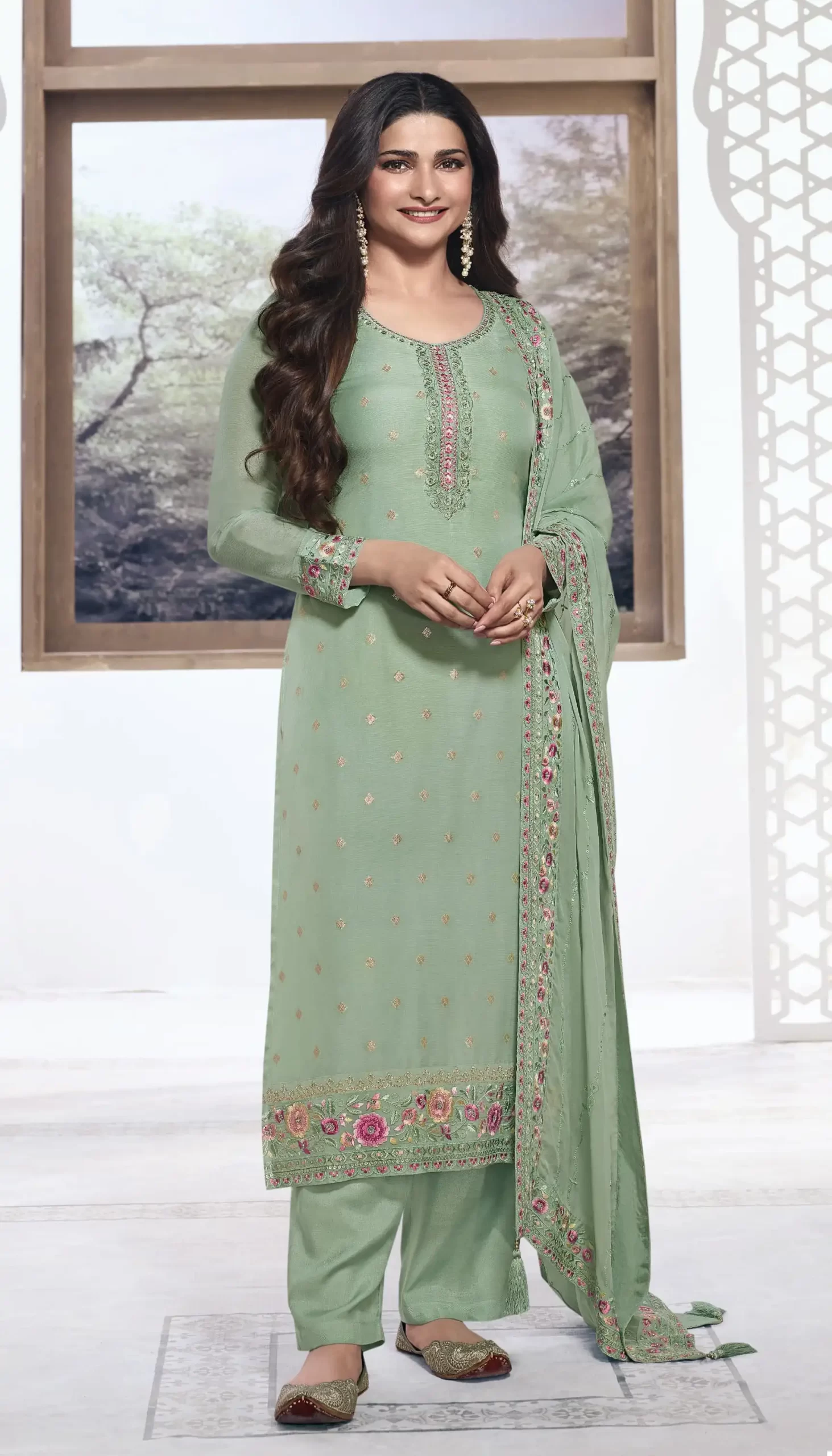 Vinay Kuleesh - Neera Viscose Kota Jacquard Wholesale Salwar Suit Catalog - 6 Pcs Set — Wholesale Salwar Suits, MPA wholesale from Surat - Gallery Image 3
