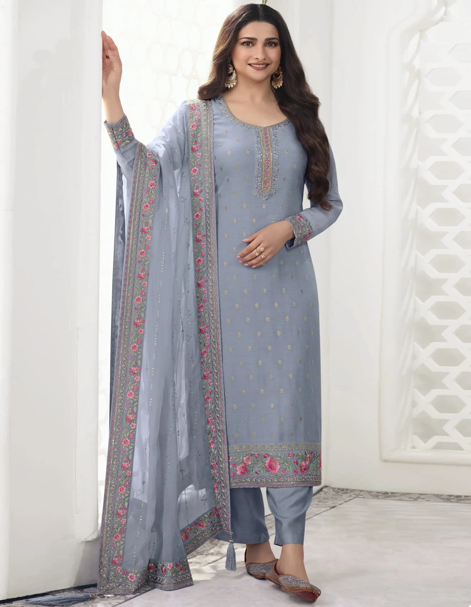 Vinay Kuleesh - Neera Viscose Kota Jacquard Wholesale Salwar Suit Catalog - 6 Pcs Set — Wholesale Salwar Suits, MPA wholesale from Surat — view 1