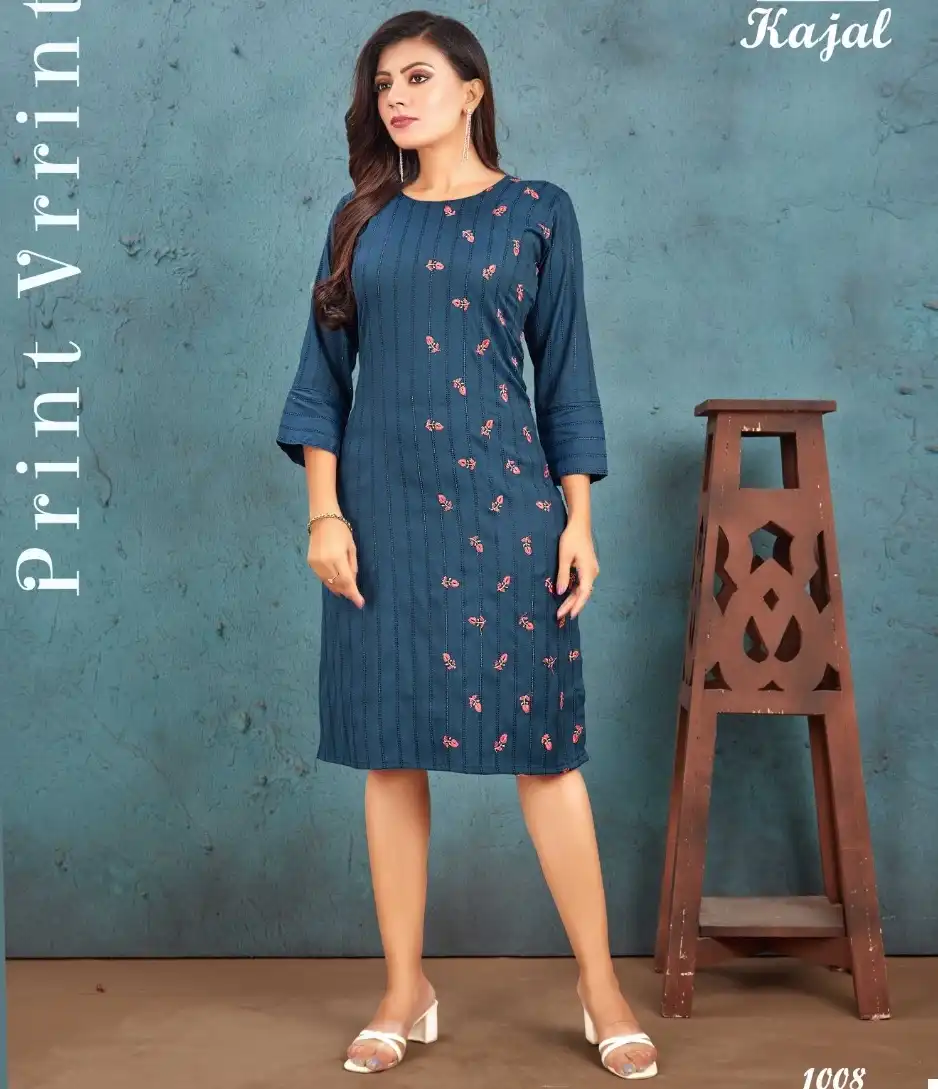 Rung Kajal Heavy Bombay Wiving Lining Rayon Wholesale Kurtis Catalog — Wholesale Kurtis, MPA wholesale from Surat — view 1