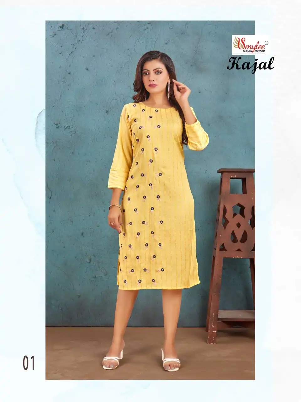 Rung Kajal Heavy Bombay Wiving Lining Rayon Wholesale Kurtis Catalog — Wholesale Kurtis, MPA wholesale from Surat - Gallery Image 3