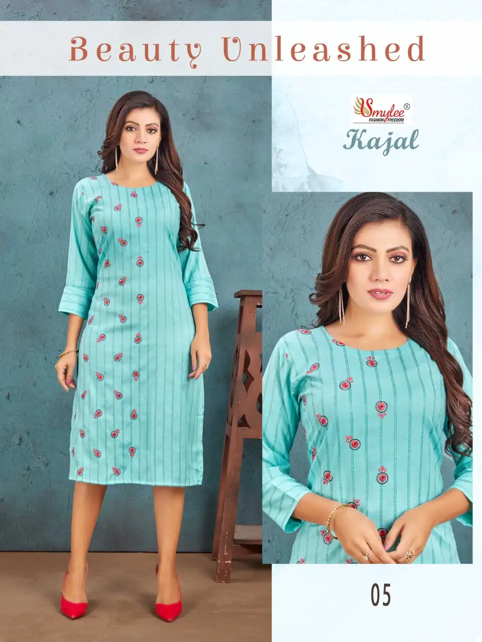 Rung Kajal Heavy Bombay Wiving Lining Rayon Wholesale Kurtis Catalog — Wholesale Kurtis, MPA wholesale from Surat - Gallery Image 4