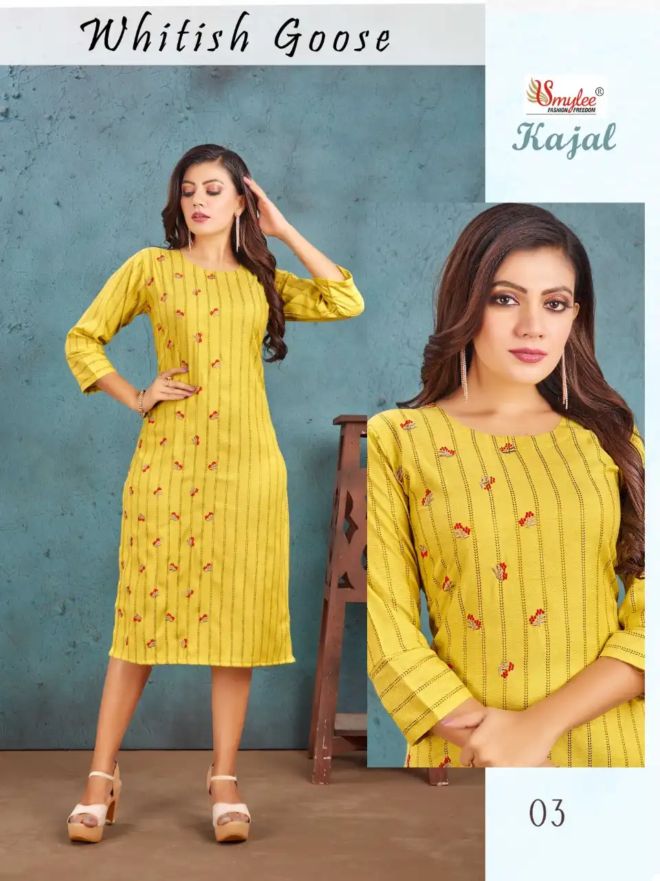 Rung Kajal Heavy Bombay Wiving Lining Rayon Wholesale Kurtis Catalog — Wholesale Kurtis, MPA wholesale from Surat - Gallery Image 5