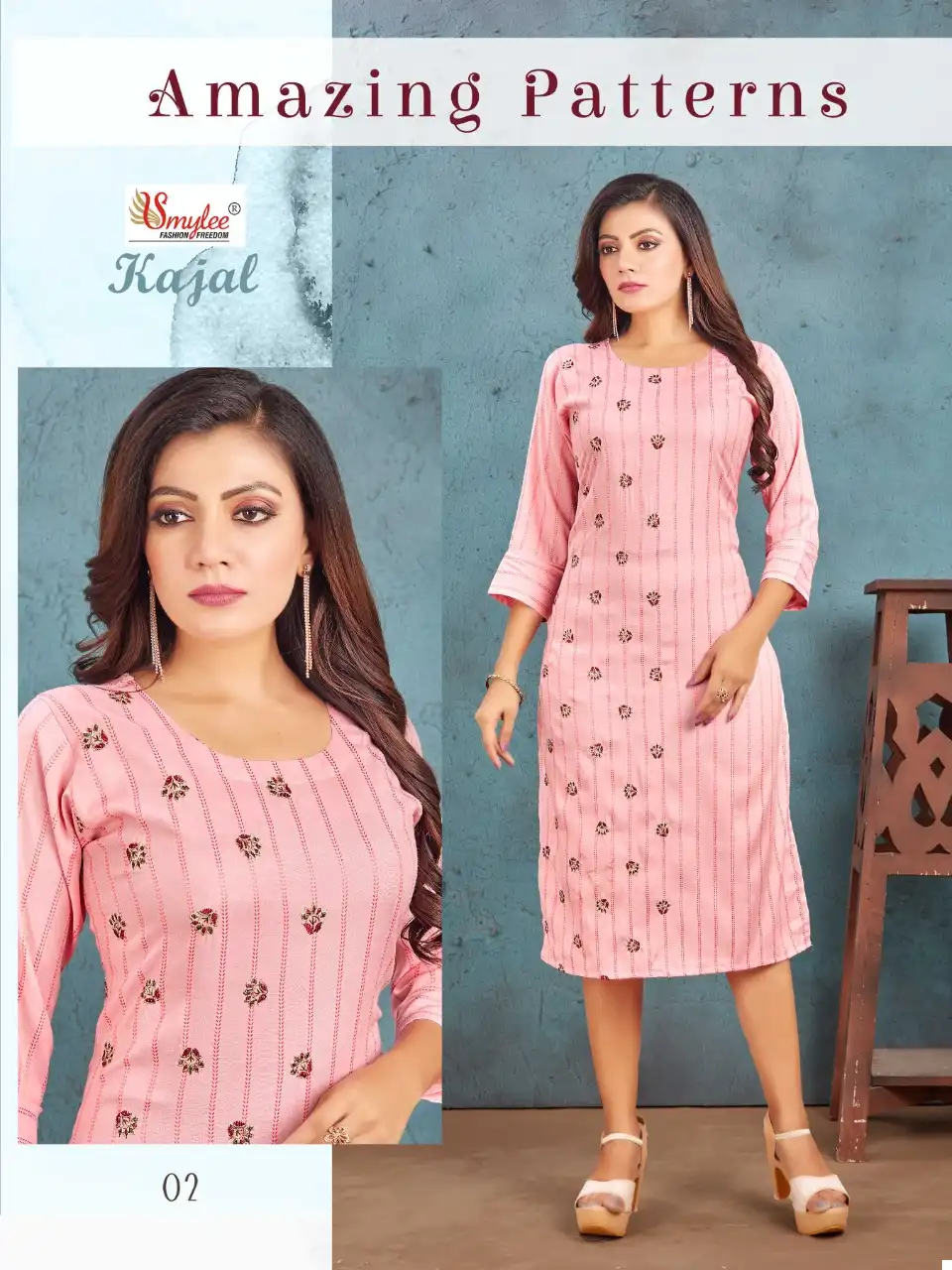 Rung Kajal Heavy Bombay Wiving Lining Rayon Wholesale Kurtis Catalog — Wholesale Kurtis, MPA wholesale from Surat - Gallery Image 7