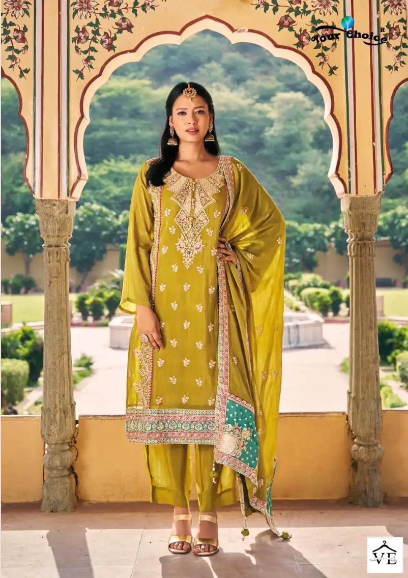 Your Choice Kavya Heavy Chinon Wholesale Designer Readymade Salwar Suit Catalog — Wholesale Salwar Suits, MPA wholesale from Surat - Gallery Image 2