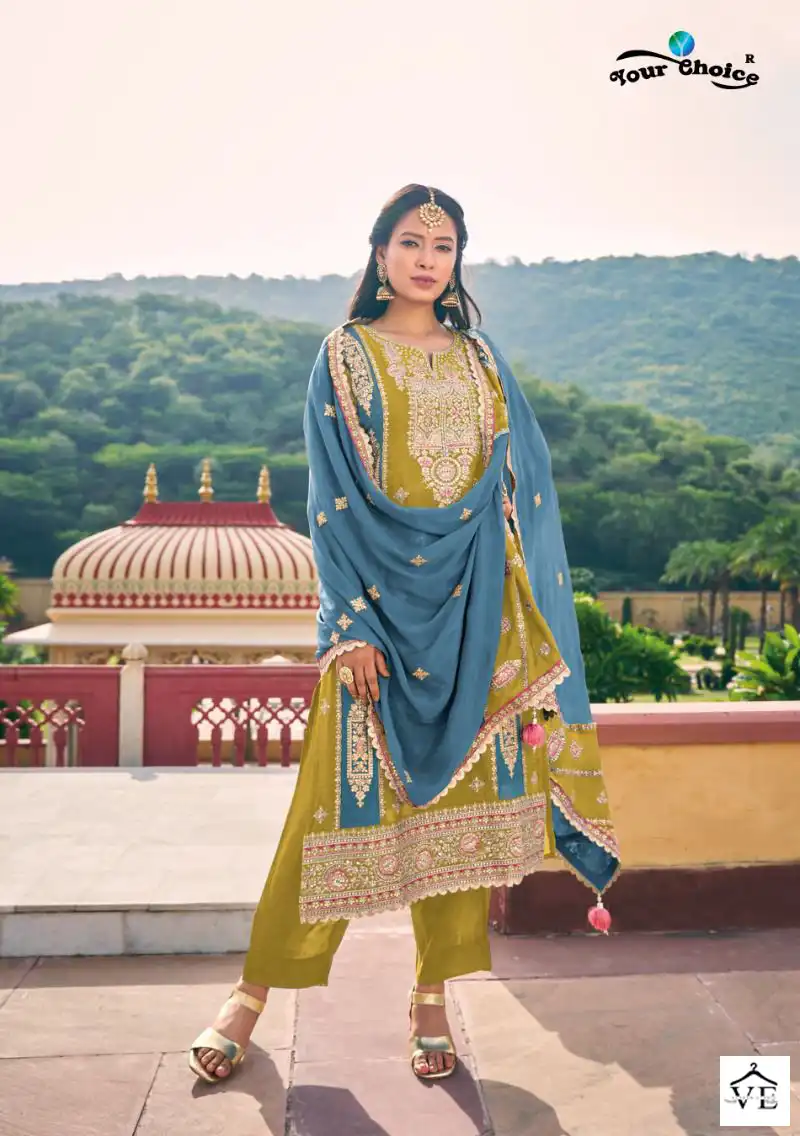 Your Choice Kavya Heavy Chinon Wholesale Designer Readymade Salwar Suit Catalog — Wholesale Salwar Suits, MPA wholesale from Surat - Gallery Image 4