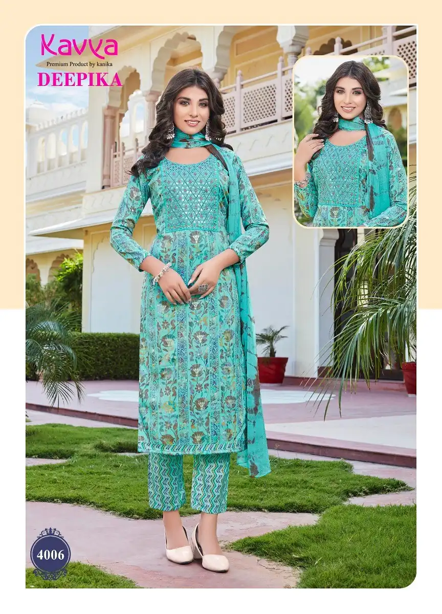 Kavya Deepika Vol 4 Heavy Rayon Capsule Wholesale Readymade Salwar Suit Catalog — Wholesale Salwar Suits, MPA wholesale from Surat — view 6