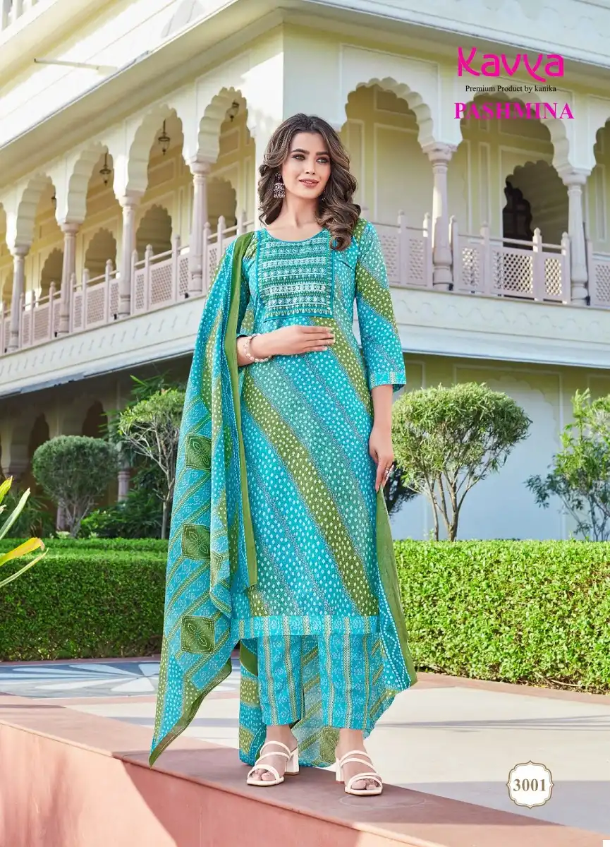 Kavya Pasmina Vol-3 Malaysian Cotton Wholesale Kurti Pant With Dupatta Catalog - 10 Pcs Set — Wholesale Salwar Suits, MPA wholesale from Surat - Gallery Image 5