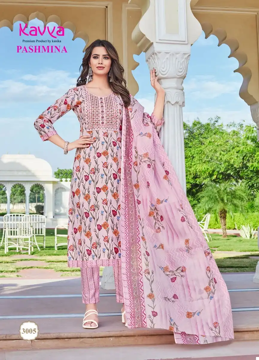Kavya Pasmina Vol-3 Malaysian Cotton Wholesale Kurti Pant With Dupatta Catalog - 10 Pcs Set — Wholesale Salwar Suits, MPA wholesale from Surat - Gallery Image 8