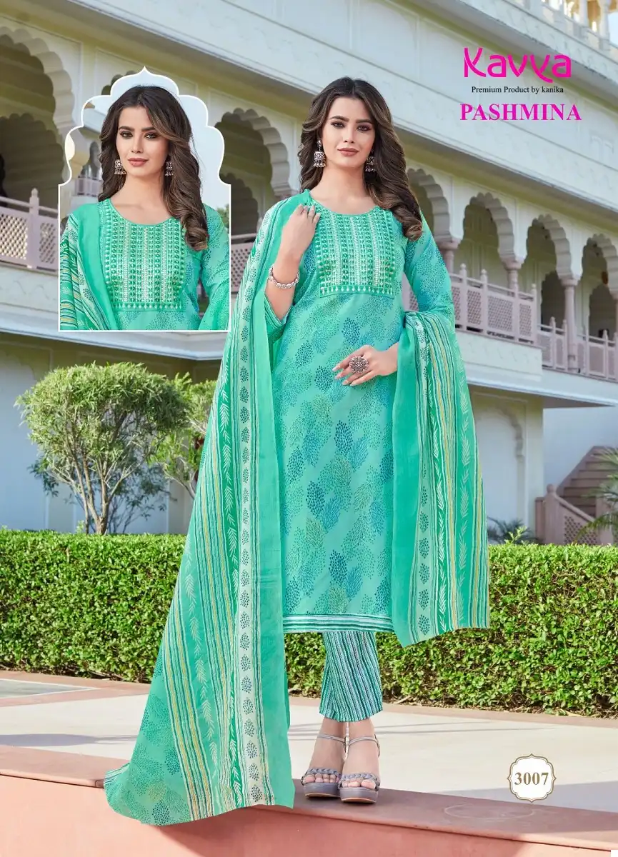 Kavya Pasmina Vol-3 Malaysian Cotton Wholesale Kurti Pant With Dupatta Catalog - 10 Pcs Set — Wholesale Salwar Suits, MPA wholesale from Surat - Gallery Image 9