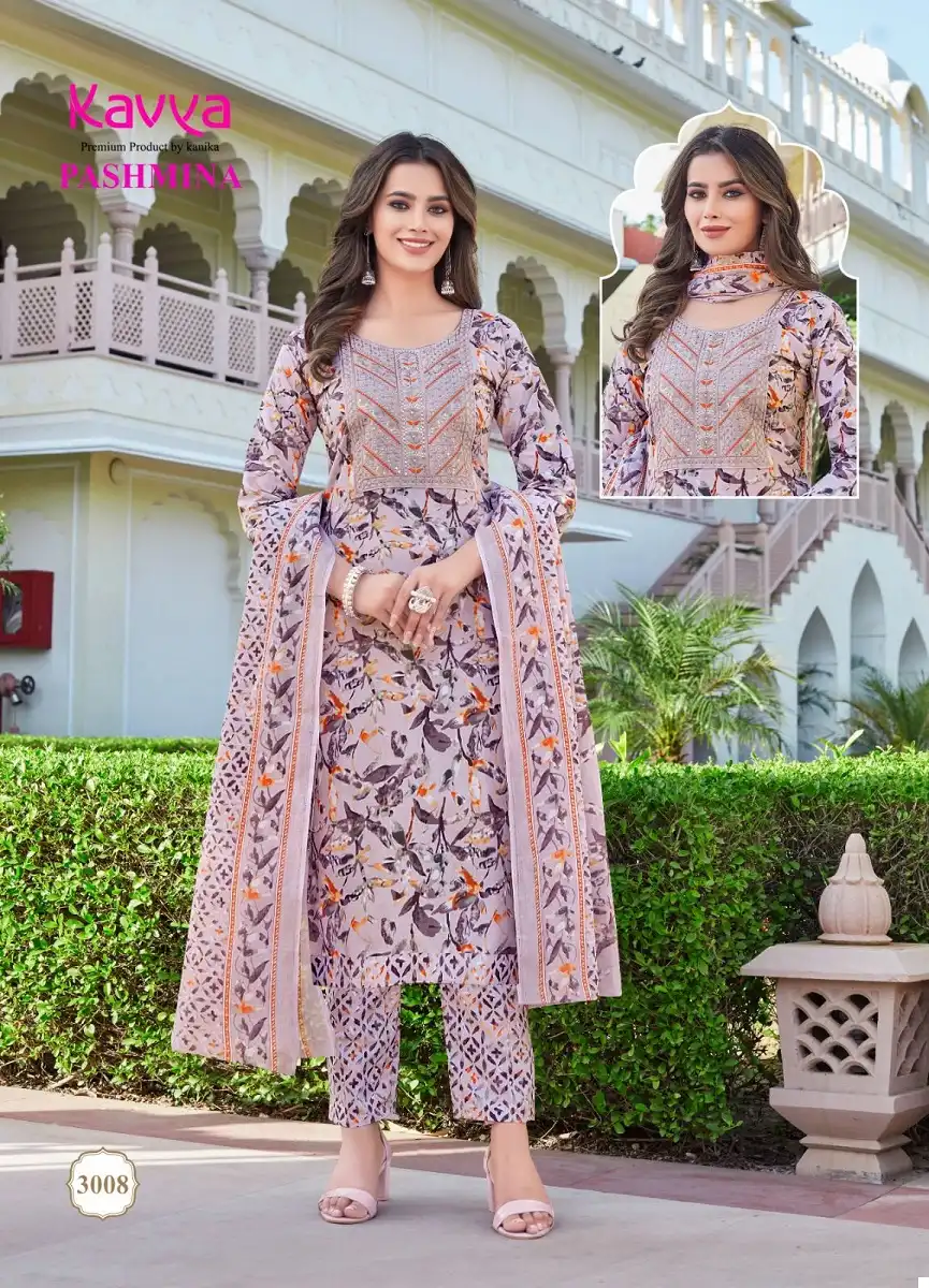 Kavya Pasmina Vol-3 Malaysian Cotton Wholesale Kurti Pant With Dupatta Catalog - 10 Pcs Set — Wholesale Salwar Suits, MPA wholesale from Surat - Gallery Image 10