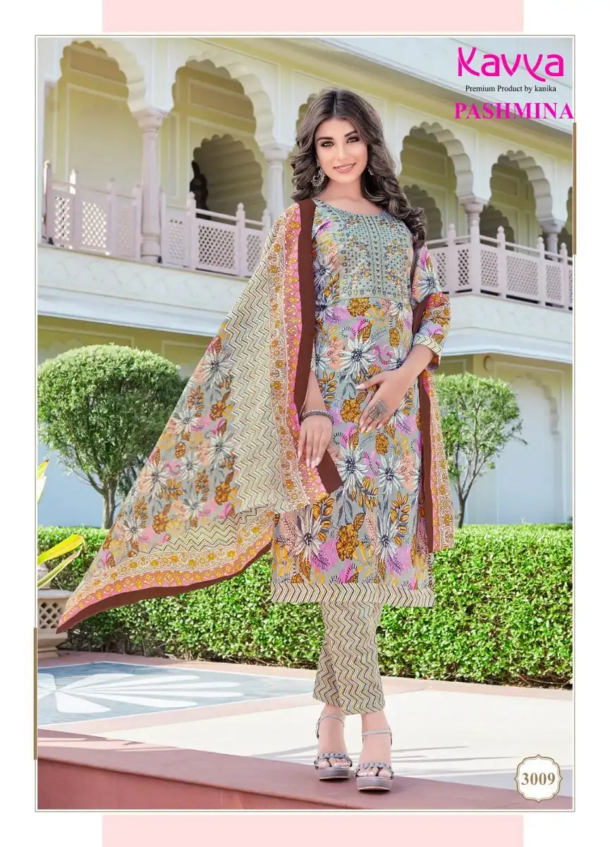 Kavya Pasmina Vol-3 Malaysian Cotton Wholesale Kurti Pant With Dupatta Catalog - 10 Pcs Set — Wholesale Salwar Suits, MPA wholesale from Surat - Gallery Image 2