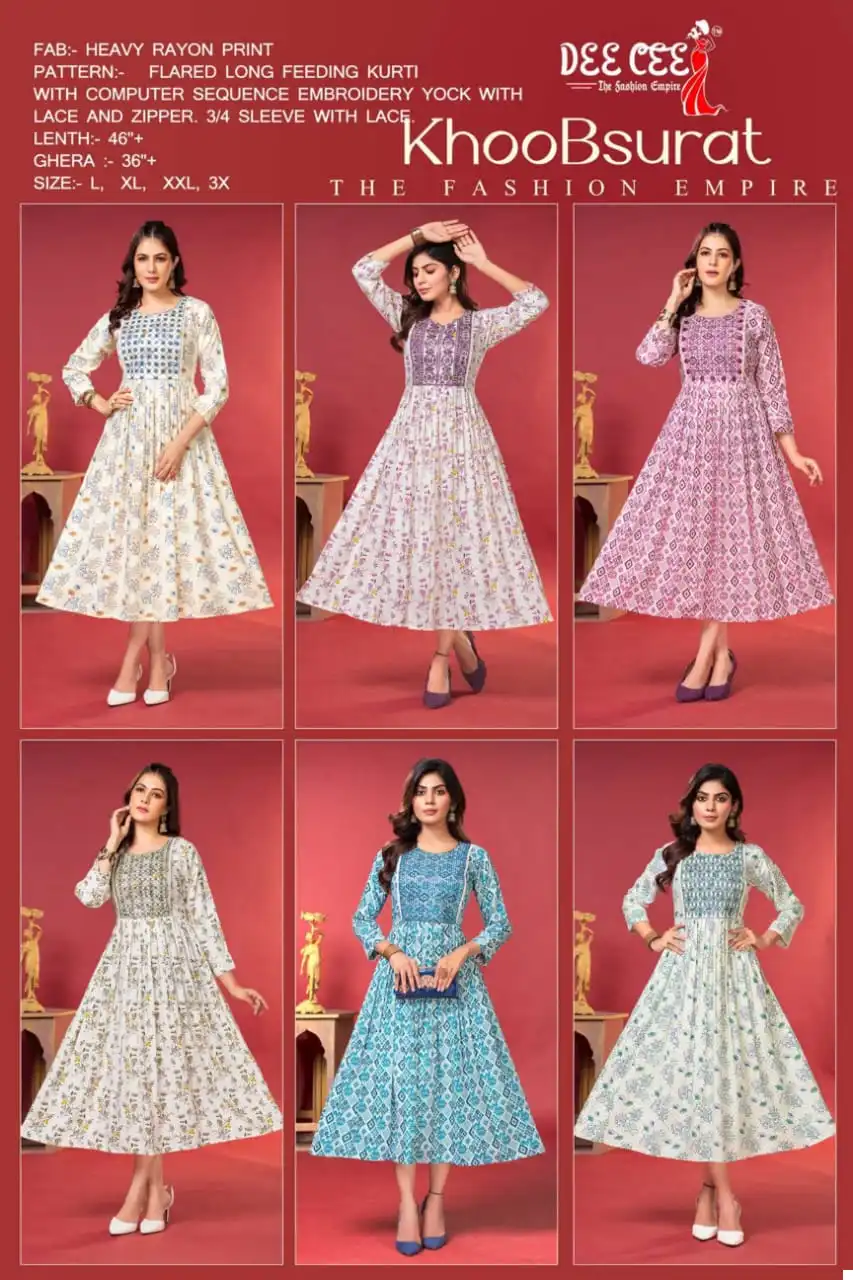 Deecee Khoobsurat Heavy Rayon Wholesale Kurti Catalog — Wholesale Kurtis, MPA wholesale from Surat — view 7