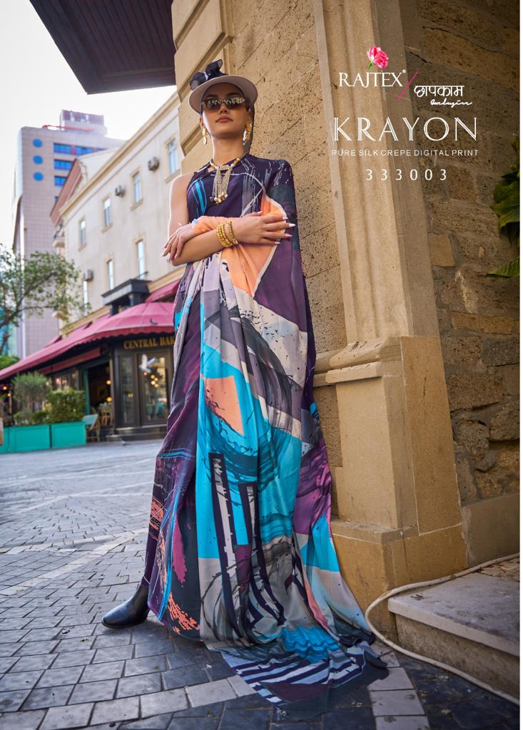 Rajtex Krayon Crepe Silk Wholesale Saree Catalog — Wholesale Sarees, MPA wholesale from Surat — view 8