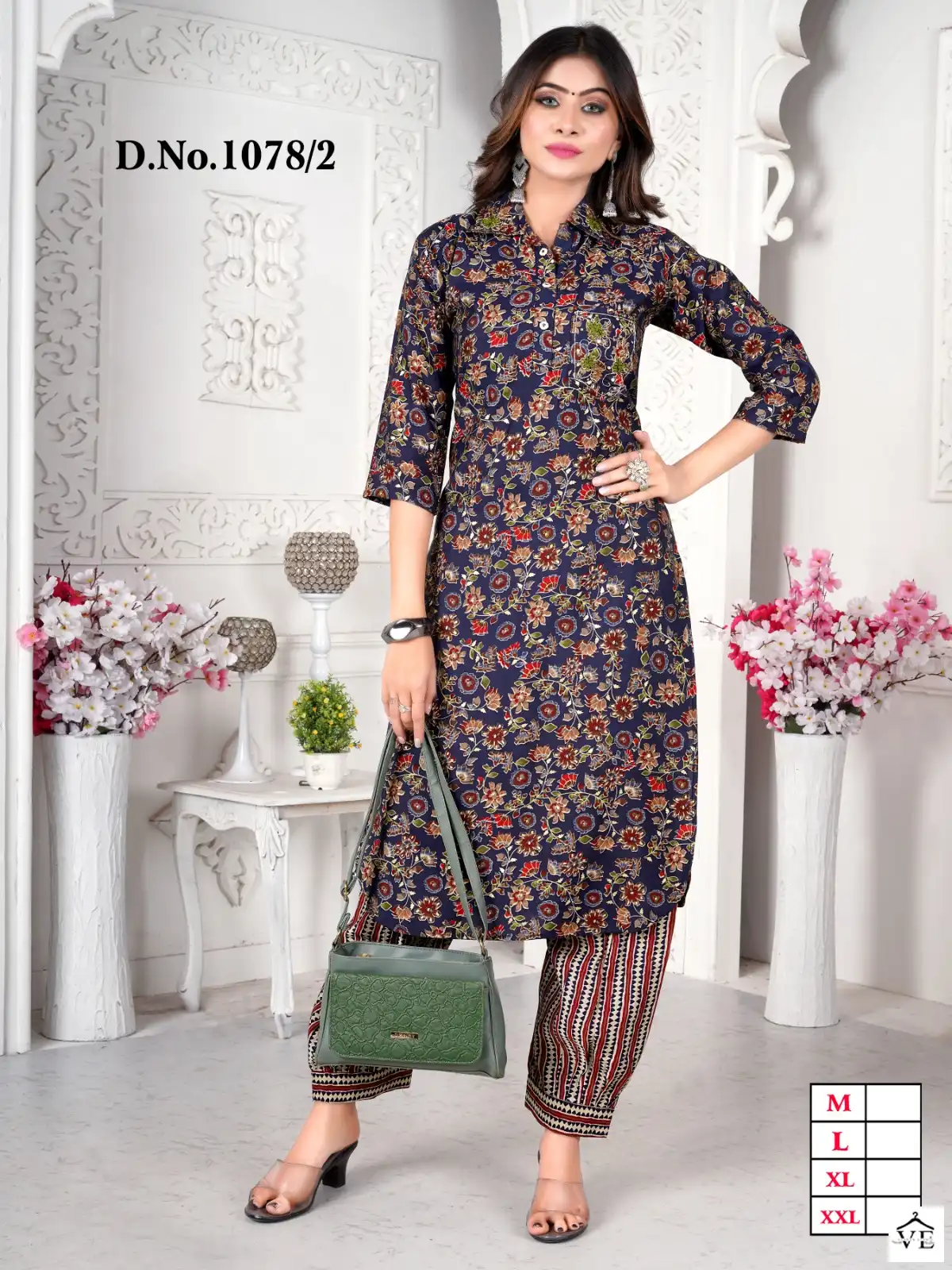 VE Afghani Vol 2 Roman Silk Wholesale Top Bottom Catalog — Wholesale Kurtis, MPA wholesale from Surat — view 2