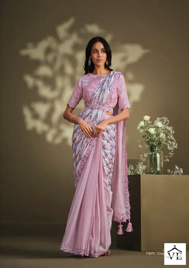 Mahotsav La Belle Crepe Silk Wholesale Designer Sarees Catalog — Wholesale Sarees, MPA wholesale from Surat - Gallery Image 3