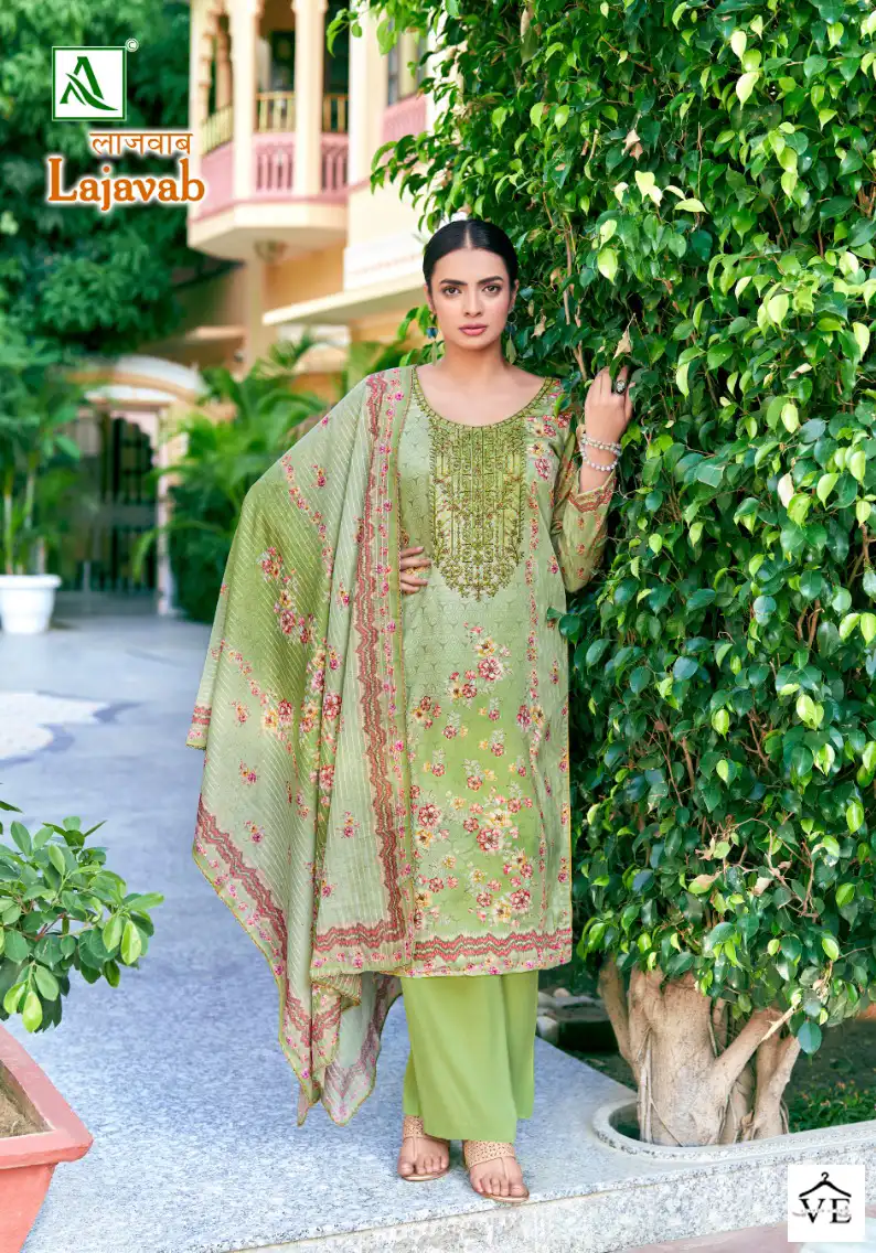 Alok Suits Lajawab Jam Cotton Wholesale Fancy Embroidery Work Salwar Suit Catalog — Wholesale Salwar Suits, Alok Suit wholesale from Surat - Gallery Image 4