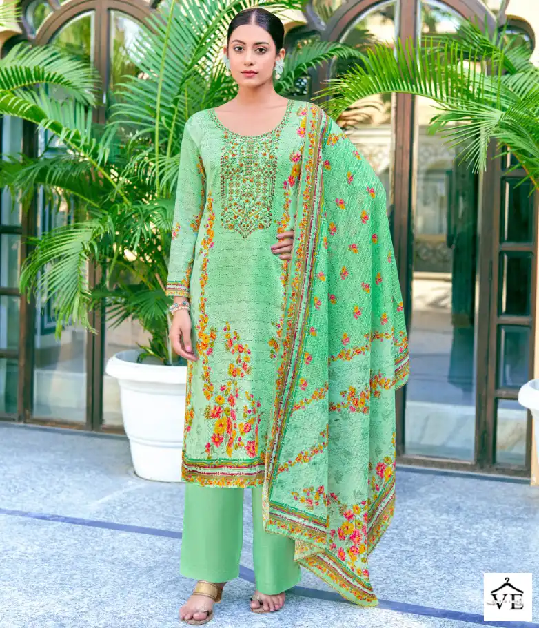 Alok Suits Lajawab Jam Cotton Wholesale Fancy Embroidery Work Salwar Suit Catalog — Wholesale Salwar Suits, Alok Suit wholesale from Surat — view 1