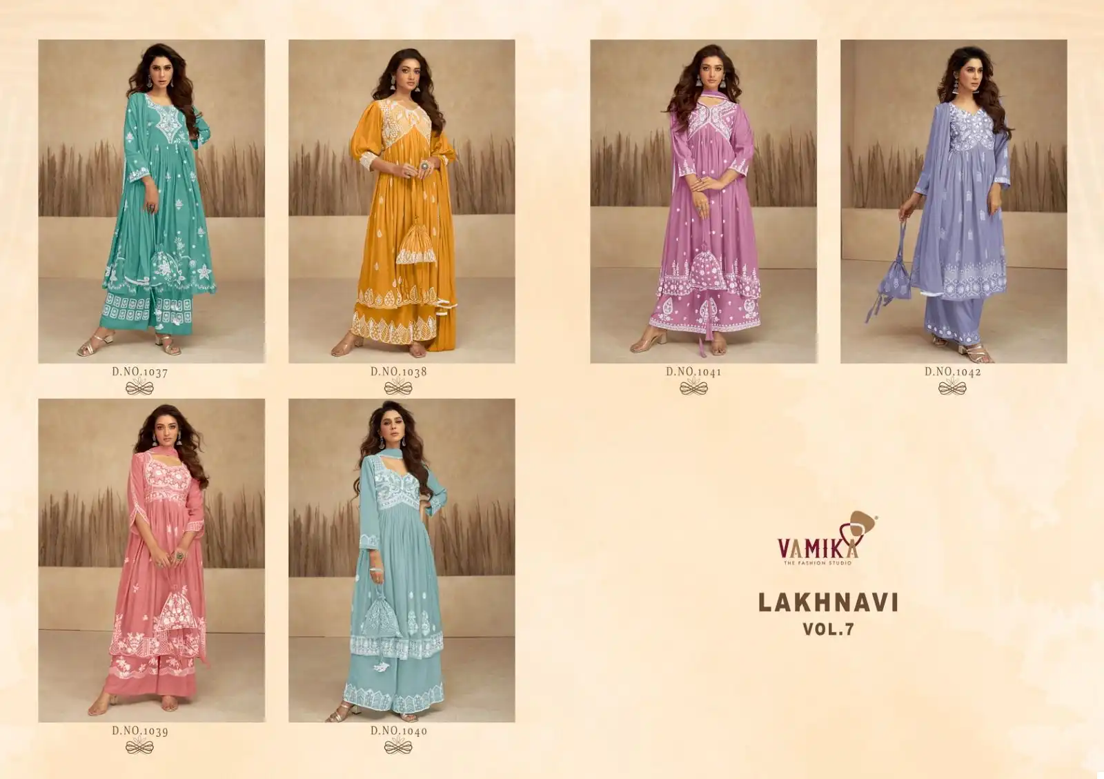 Vamika Lakhnavi Vol 7 Heavy Rayon Wholesale Readymade Salwar Suit Catalog - Image 7