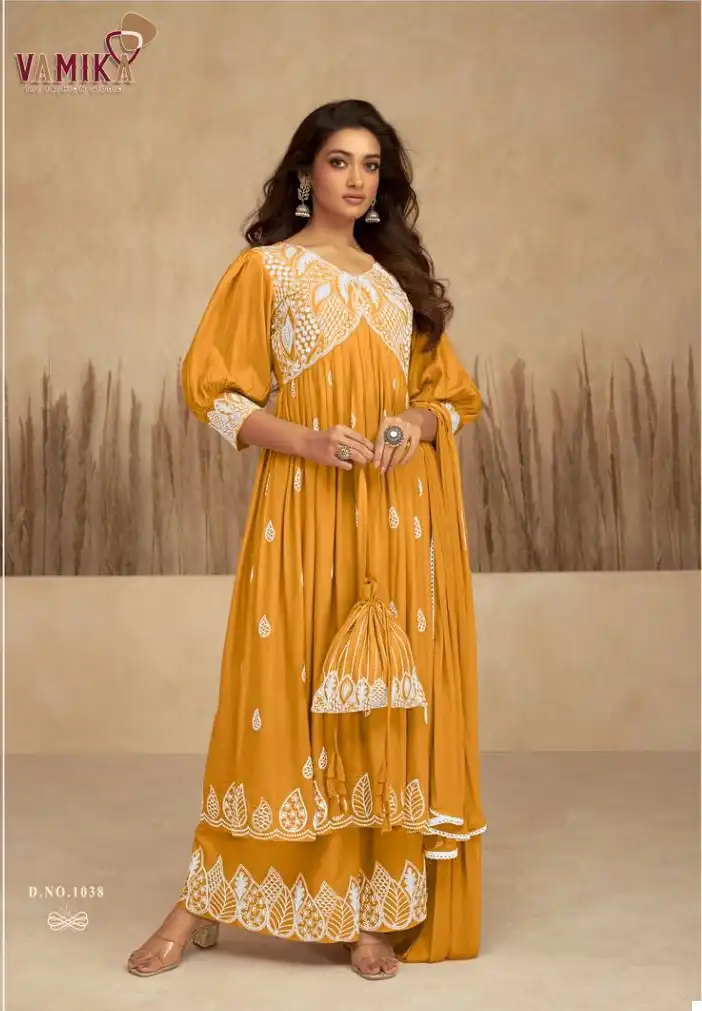 Vamika Lakhnavi Vol 7 Heavy Rayon Wholesale Readymade Salwar Suit Catalog - Image 6