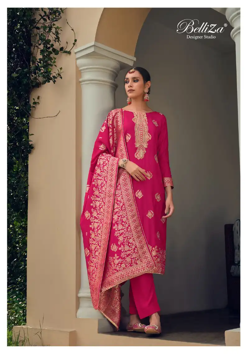 Belliza Designer Lashkara Dola Jacquard Wholesale Designer Salwar Suit Catalog — Wholesale Salwar Suits, Belliza Designer wholesale from Surat - Gallery Image 2
