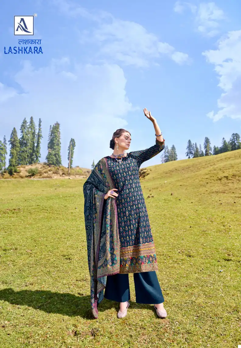 Alok Suits Lashkara Pashmina Wholesale Fancy Hand Works Winter Wear Salwar Suit Catalog — Wholesale Salwar Suits, Alok Suit wholesale from Surat - Gallery Image 3