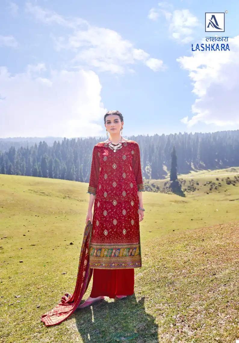 Alok Suits Lashkara Pashmina Wholesale Fancy Hand Works Winter Wear Salwar Suit Catalog — Wholesale Salwar Suits, Alok Suit wholesale from Surat - Gallery Image 4