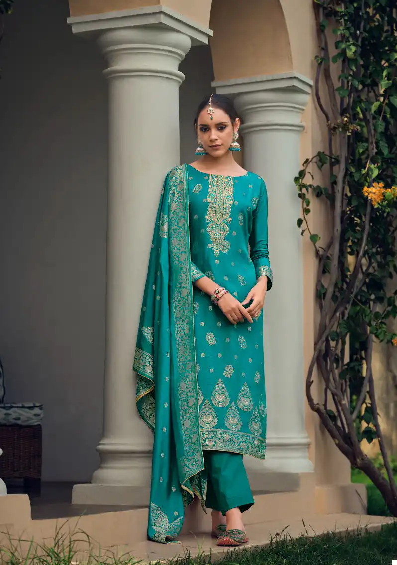 Belliza Designer Lashkara Dola Jacquard Wholesale Designer Salwar Suit Catalog — Wholesale Salwar Suits, Belliza Designer wholesale from Surat - Gallery Image 5