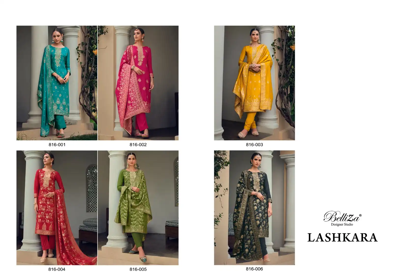 Belliza Designer Lashkara Dola Jacquard Wholesale Designer Salwar Suit Catalog — Wholesale Salwar Suits, Belliza Designer wholesale from Surat — view 6