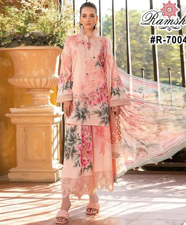 Ramsha Riwaj Lawn Collection Cotton Wholesale Embroidery Work Pakistani Salwar Suit Catalog — Wholesale Salwar Suits, MPA wholesale from Surat — view 1