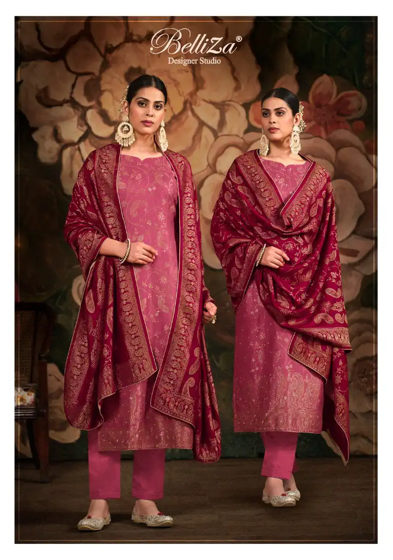 Belliza Designer Libaas E Ishq Pashmina Wholesale Heavy Swarovski Designer Winter Wear Salwar Suit Catalog — Wholesale Salwar Suits, Belliza Designer wholesale from Surat - Gallery Image 6