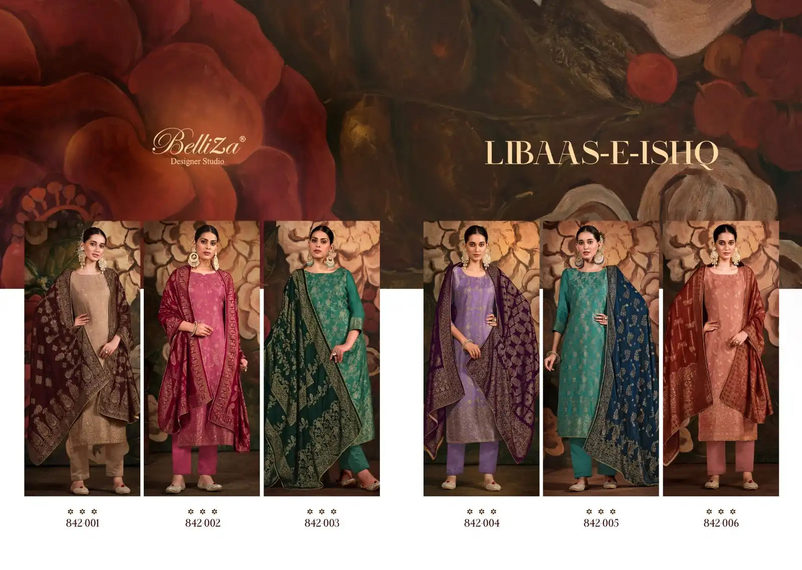 Belliza Designer Libaas E Ishq Pashmina Wholesale Heavy Swarovski Designer Winter Wear Salwar Suit Catalog — Wholesale Salwar Suits, Belliza Designer wholesale from Surat — view 7