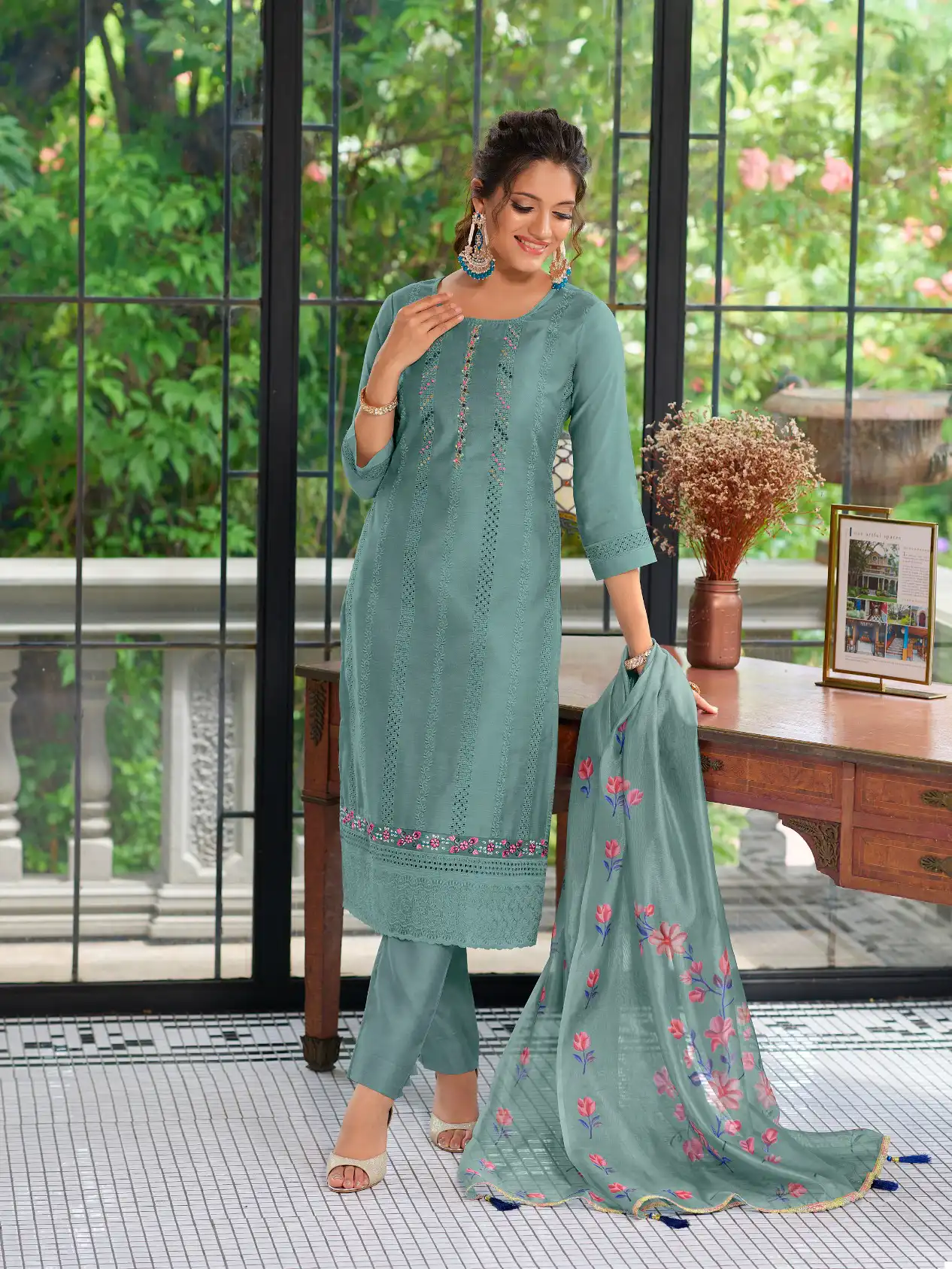 Lily & Lali Lucknowi Nx Chanderi Silk Wholesale Designer Readymade Salwar Suit Catalog — Wholesale Salwar Suits, Lily & Lali wholesale from Surat - Gallery Image 2
