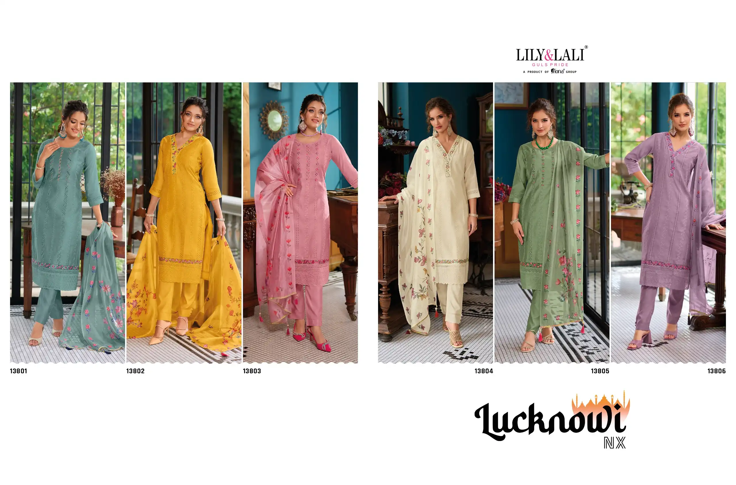 Lily &amp; Lali Lucknowi Nx Chanderi Silk Wholesale Designer Readymade Salwar Suit Catalog — Wholesale Salwar Suits, Lily &amp; Lali wholesale from Surat — view 7