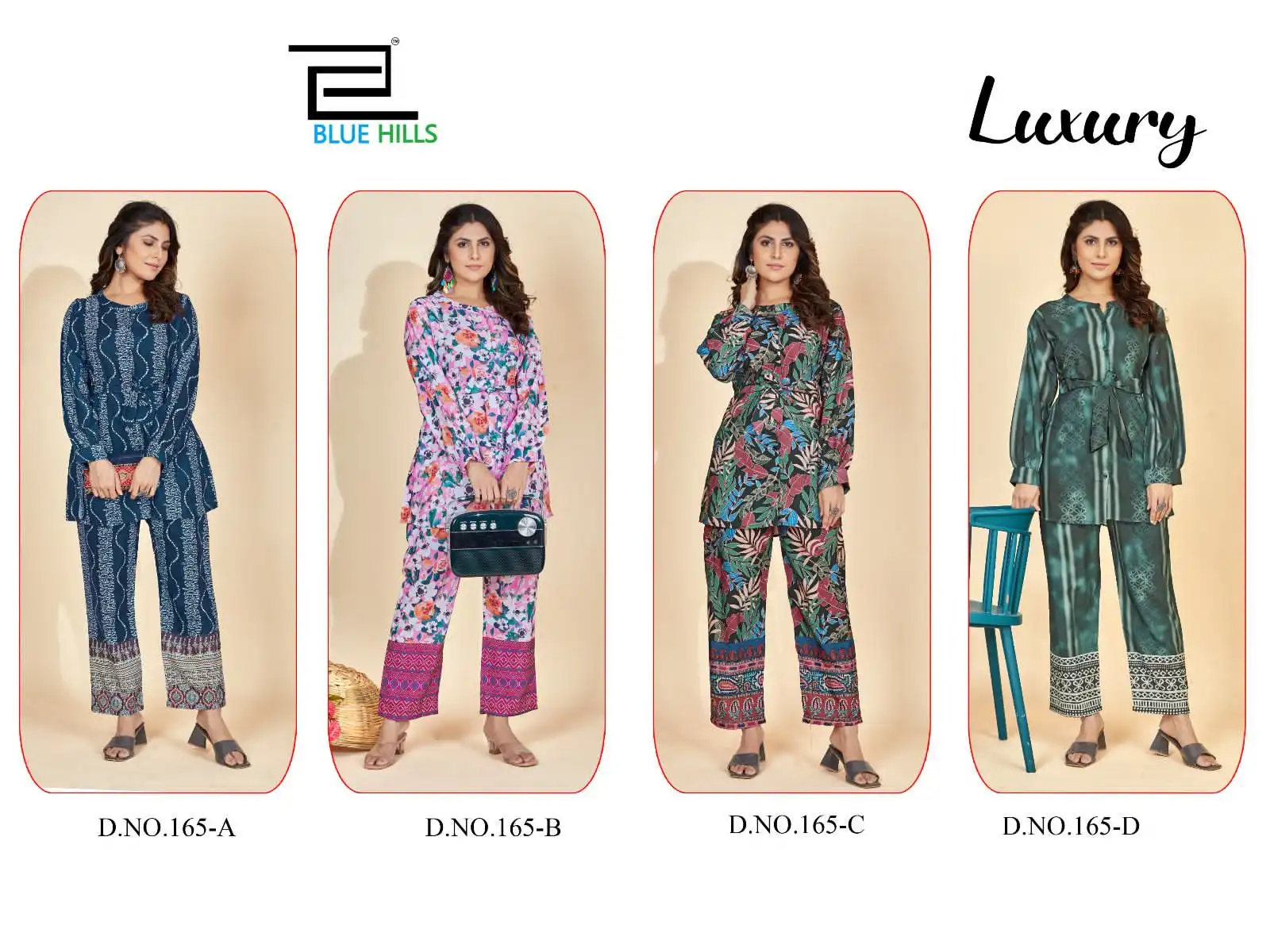 Blue Hills Luxury Rayon Print Wholesale Top With Pant Co-Ord Set Catalog — Wholesale Kurtis, Blue Hills wholesale from Surat — view 5