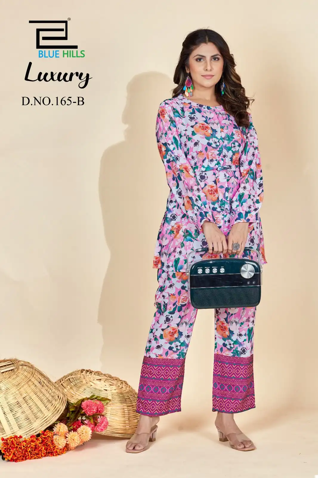 Blue Hills Luxury Rayon Print Wholesale Top With Pant Co-Ord Set Catalog — Wholesale Kurtis, Blue Hills wholesale from Surat - Gallery Image 3