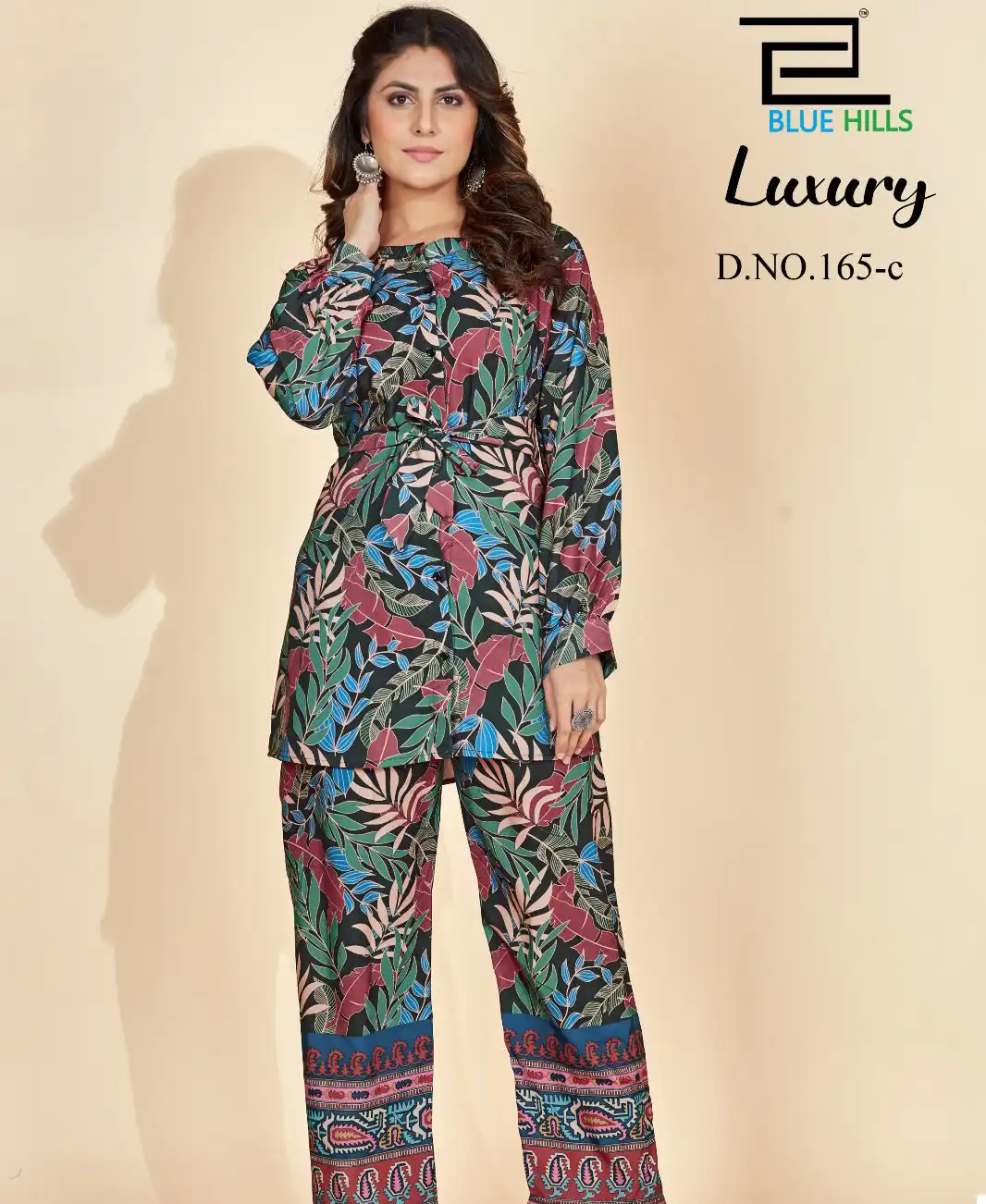 Blue Hills Luxury Rayon Print Wholesale Top With Pant Co-Ord Set Catalog — Wholesale Kurtis, Blue Hills wholesale from Surat — view 1