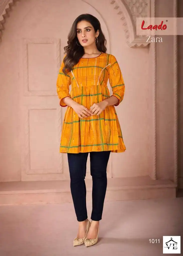 Laado Zara Vol 1 Pure Cotton Wholesale Kurtis Catalog — Wholesale Kurtis, MPA wholesale from Surat - Gallery Image 3